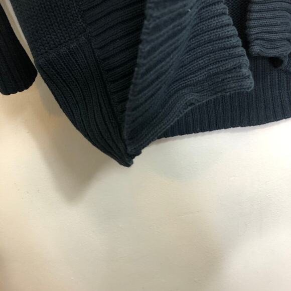 Club Monaco Cardigan Sweater Navy Blue Shawl Neck Cuffed Sleeve Chunky Knit xs - Picture 7 of 8